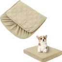 Dog Bed Covers Only - Waterproof Dog Bed Covers Quilted, Replacement Washable Pet Puppy Bed Cover for Dog Cat, Cushion Cover 36Lx27Wx6H Inches Beige (36X27X6")