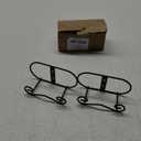 LIONWEI LIONWELI Wall Mount Plate Display Stands - 2 Pack Black Iron Easel Holders - Vertical Wall Hangers for Decorative Plates, Picture Frames, Art (Medium)