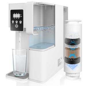 Reverse Osmosis System Countertop, Portable 5 in 1 RO Water Filtration System, 3:1 Pure to Drain Ratio Purifier, TDS & Filter Monitor, Water Filter for Home, Office, RV White