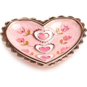 LASODY Rose Heart Jewelry Tray Ring Dish Ring Holder Display Organizer -Keepsake Box for Women (Small)
