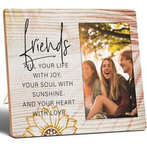 Best Friend Picture Frame 4"x6", Friends Fill Your Life With Joy, Gifts for Friend, Besties, BFF, Long Distance Friends Gifts, Wall Mount & Table Top