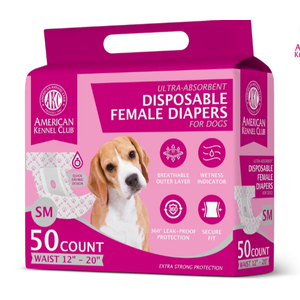 American Kennel Club Female Dog Wrap, Disposable Diapers with Wetness Indicator