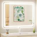 40" x 30" Led Bathroom Mirror with Lights, Anti-Fog & Tri-Color Lighting - Wall Mounted Shaving Mirror with Touch Sensor, Waterproof & Smart LED Vanity Mirror,Tempered Glass, Dimmable Smart Mirror