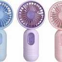 Mini Portable Fan 3 Pack, Cute Handheld Battery Operated Lightweight Small Personal Fan with 3 Speeds and USB Rechargeable Eyelash Fans for Stylish Girl Kids Women Men Office Outdoor Travel Camping (Blue & Pink & Purple)