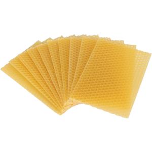 10Pcs Natural Beeswax Sheets Beeswax Honeycomb Sheets Wax Foundation Bee Hives Kit Beeswax Sheets for Candles Making Furniture Floor Polishing