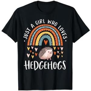 Rainbow Hedgehog Shirt Girls Just A Girl Who Loves Hedgehogs T-Shirt Size L