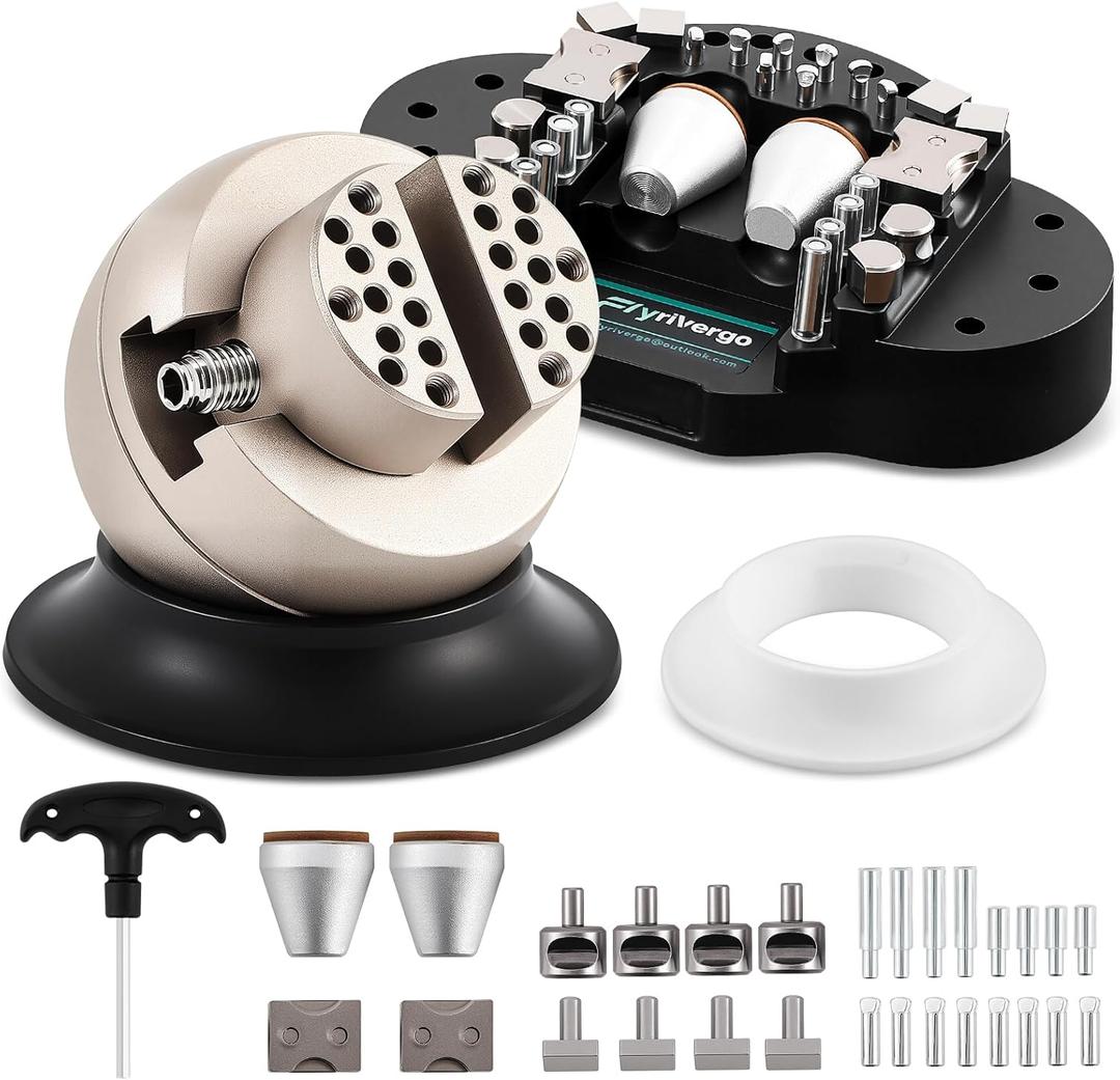 Flyrivergo 3" Ball Vise for Jewelry Making, Engraving Setting Tool, 360 Rotation Engraving Ball with Attachments Jewelry Engraving Vise for Gemstone Inlay and Small-Scale Engraving