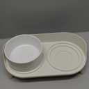 Elevated Ceramic Dog Bowl Set - Double Dog Feeding Bowls with Stand Splash Proof - Raised Dishes for Food and Water - Ideal for Small to Medium Dogs - 2 x 850 ml - 28.74 oz (White)