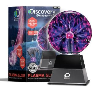 Discovery Plasma Globe Lamp, Touch & Sound Sensitive Lightning, Interactive Electric Plasma Ball for Hands-On STEM Learning, Plug-in Bedroom & Desktop Decorative lamp