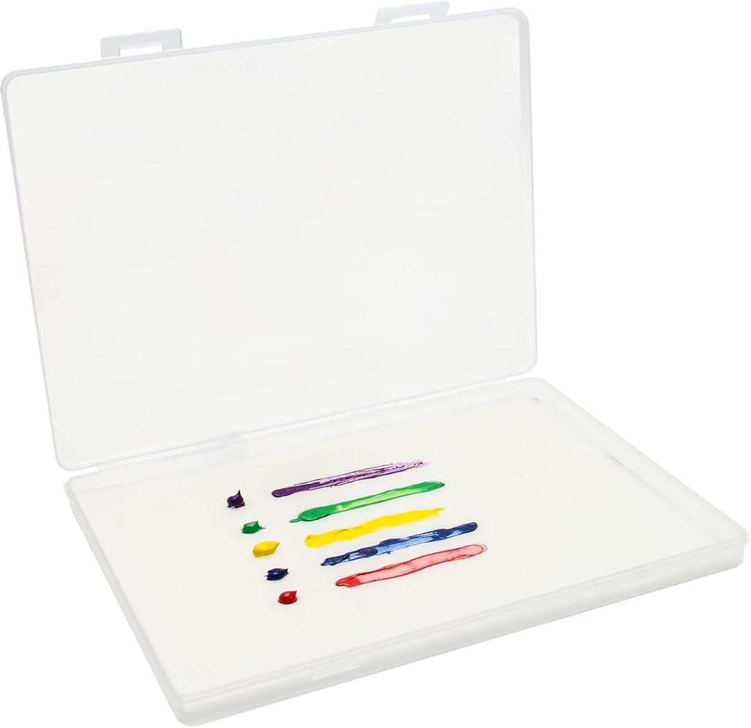 Wet Pallets for Painting Miniatures Including 100pcs Paper, Stay Wet Palette Kit for Acrylic Painting, Wet Paint Palette with Sponge and Paper (White)