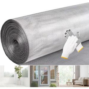 304 Stainless Steel Window Screen Mesh Roll, 47 inch x 98 ft Window Screen Mesh, Stainless Steel Wire Mesh Screen for Door Porch Patio