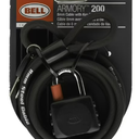 Bell ARMORY 200 6' x 8mm Cable and Key Padlock, Black