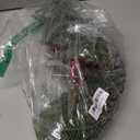 Ileading 25.6inch Artificial Christmas Swag Christmas Door Swag with Pine Needles and Red Berries Mailbox Swag Christmas Decorations Snowy Pine Cones Christmas Swag Wreath for Front Door Window Wall