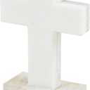 Mud Pie White Marble Wood Cross; 7" x 3 3/4"