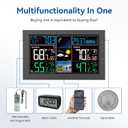 Weather Stations Wireless Indoor Outdoor, Indoor Outdoor Thermometer Wireless with Digital Atomic Clock, Large Display, Barometric Pressure, Forecast, Adjustable Backlight, Contemporary