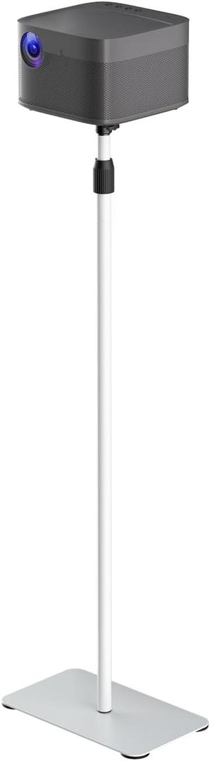 suptek Exdentable 63.9" Projector Stand 360Swivel, Height Adjustable 53.7-63.9inch, Mini Projector Mount Bracket, Compatible with Home Office Video Vlog DVR Camera, PR001FLW (White)