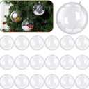 Wettarn 25 Pcs Clear Christmas Ornaments Balls 3.15 Inch/ 80 mm Plastic Fillable Ornaments Ball for DIY Crafts, Acrylic Christmas Tree Hanging Decorations for Holiday Xmas Home Wedding Party Decor