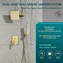 Brushed Gold Shower System with Rain Shower Heads with Handheld Spray Combo, Gold Shower Faucet Set with Rain Shower and Handheld, Gold Shower Head and Handle Set(Shower Valve Kit Included)