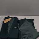 Furuyal Men's Suits 3 Piece Slim Fit Suit Set,Two Button Wedding Business Tuxedo Solid Blazer Jacket Vest Pants with Tie (Dark Green)