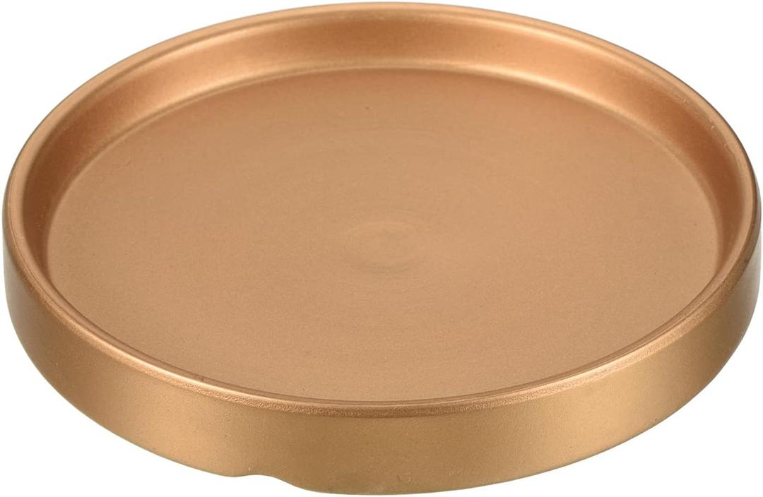 PATIKIL Plant Pot Saucer 5 Inch, Ceramic Round Flower Drip Tray for Indoor Outdoor, Gold