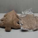 Lanpn Christmas Tree Pillows Set of 2, Christmas Decoration Narrow Stripes Winter Throw Pillow Soft Cute 3D Shaped Xmas Tree Throw Cushion for Sofa Bedroom Xmas Decor (18x16 inch, Brown)