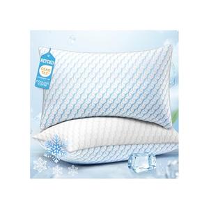 Bed Pillows for Sleeping - Breathable Down Alternative Soft Pillows Set of 2 for Side, Back, and Stomach Sleepers - Hotel Quality Fluffy Microfiber Fill Cooling Skin-Friendly