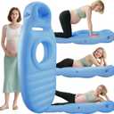 Inflatable Pregnancy Pillow, Full Body Maternity Airbed with Belly and Head Hole for Comfort. Best Prone/Side Lying Support for Pregnant Women, Includes Air Pump, Blue