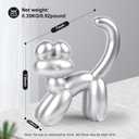 Cute Balloon Cat Decor - 7.8 Inch Handmade Modern Balloon Animal Decor, Aesthetic Room Shelves Cute Statue Home Dcor, Bedroom Sculpture Desk Whimsical Gift for Cat Lovers(Sliver)