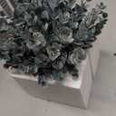 MyGift Artificial Eucalyptus Plant in Modern Gray Concrete Pots with Geometric Embossed Pattern (1, Blue)