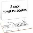 2 x JoyCat Small White Board 2 Pack, 9"X12" Double-Sided Mini Dry Erase Lap Board, Portable Classroom Set for Students & Teachers, School Supplies