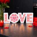 CRCZK Light UP Valentine's Day Wooden Love Sign, Valentines Day Love Letters Table Centerpieces, Sturdy Galentine's Day LOVE Sign, Valentine Decorations for Home Shelf Mantel Fireplace Tabletop, Party Supply