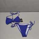 Sexy Bikini Sets for Women Two Piece Halter Triangle Top with Tie Side Bottom Swimsuit Bathing Suits Royal Blue, Medium