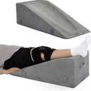 Leg Elevation Pillow for After Surgery, Adjustable Wedge Pillow for Legs Knee Swelling & Blood Circulation Relief, Memory Foam Knee Replacement Surgery Recovery Pillow (Gray, 27.5in x 13in x 10in)
