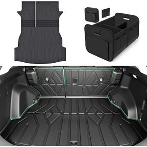 Cargo Trunk Mat with Backrest Mats for Toyota RAV4 2019-2025 (Include Hybrid),All Weather Protection TPE Heavy Duty Cargo Liner RAV4 Accessories,Black