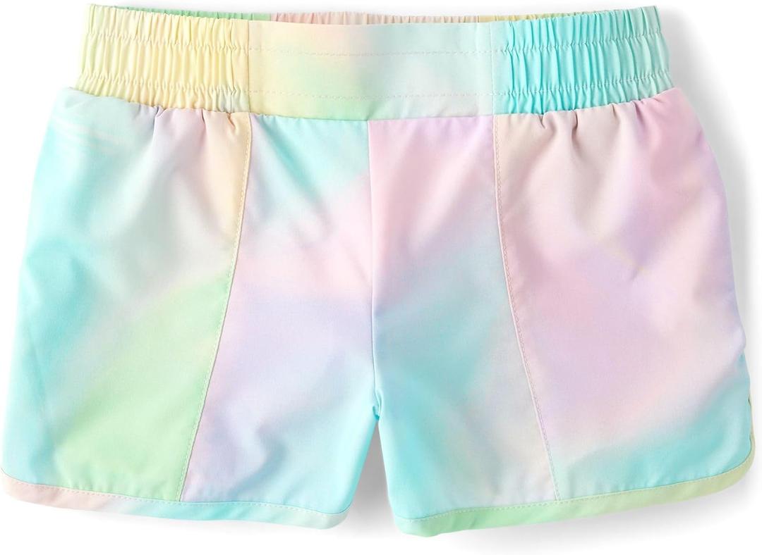 The Childrens Place Girls Active Quick Dry Lined Shorts (X-Large, Multicolor Tie Dye)
