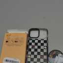 Case for iPhone 17 Pro Max Case Compatible with Magsafe Ring Holder Stand - for Women Plaid Flower Design TPU Phone Cover for Girls Girly Funny Fashion