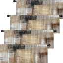 Emvency 4 Pack Valances Window Treatments, Brown Abstract Modern Art Blackout Drapes Adjustable Curtain for Windows Living Room Kitchen Over Sink, 52x18 Inch Rod Pocket Valances
