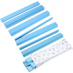 Wooden Mahjong Racks with Magnetic Pushers Set of 4, 20 in Natural Wood American Mahjong Tile Rack With White Printed Mahjong Racks Drawstring Bag, Modern Table Game Accessories for Mahjong Tile