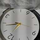 Rulart Wall Clock, Decor Modern Silent Big Wall Clock for Living Room Kitchen Bedroom, Battery Operated Quartz Non Ticking, Metal and MDF Material,13.4x19inch