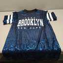 Jigfar Women's Sparkly Sequin Short Sleeve T-Shirt Dress Casual Loose Cute Tunic Blouse, M, Blue