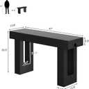 Unikito 47" Entryway Table with Sensor Light & AC Outlets with USB-C Ports, Black