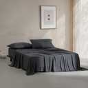 Calvin Klein - Queen Size Sheets Set, Naturally Soft Cotton-Blend Melange Jersey Bedding - Bed Sheets with Matching Pillowcases & Fitted Sheet (Modern Cotton Gunmetal Grey)