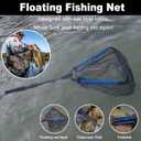 PLUSINNO Fishing Net Fish Floating Landing Net, Kayak Nets with Fixed Foldable Telescopic Pole Handle, Bass Trout Fishing Nets with Nylon Mesh for Pond Lake River, Fishing Gear Gifts for Men Anglers
