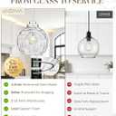 8-Inch Brushed Nickel Pendant Light,Hammered Globe Glass,PL101HBN-L