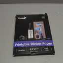 Koala 100 Sheets Sticker Paper for Regular Labels, Matte White, 8.5x11 Inch Printable Full Sheet Label Paper for Inkjet & Laser Printers