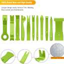 GOOACC 40Pcs Trim Removal Tool,Auto Terminal Removal Key Tool,Auto Clip Pliers Stereo Removal Tools,Car Upholstery Repair Removal Kit,Precision Hook and Pick Set,Wiring Threader,Car Film Scrape-Green