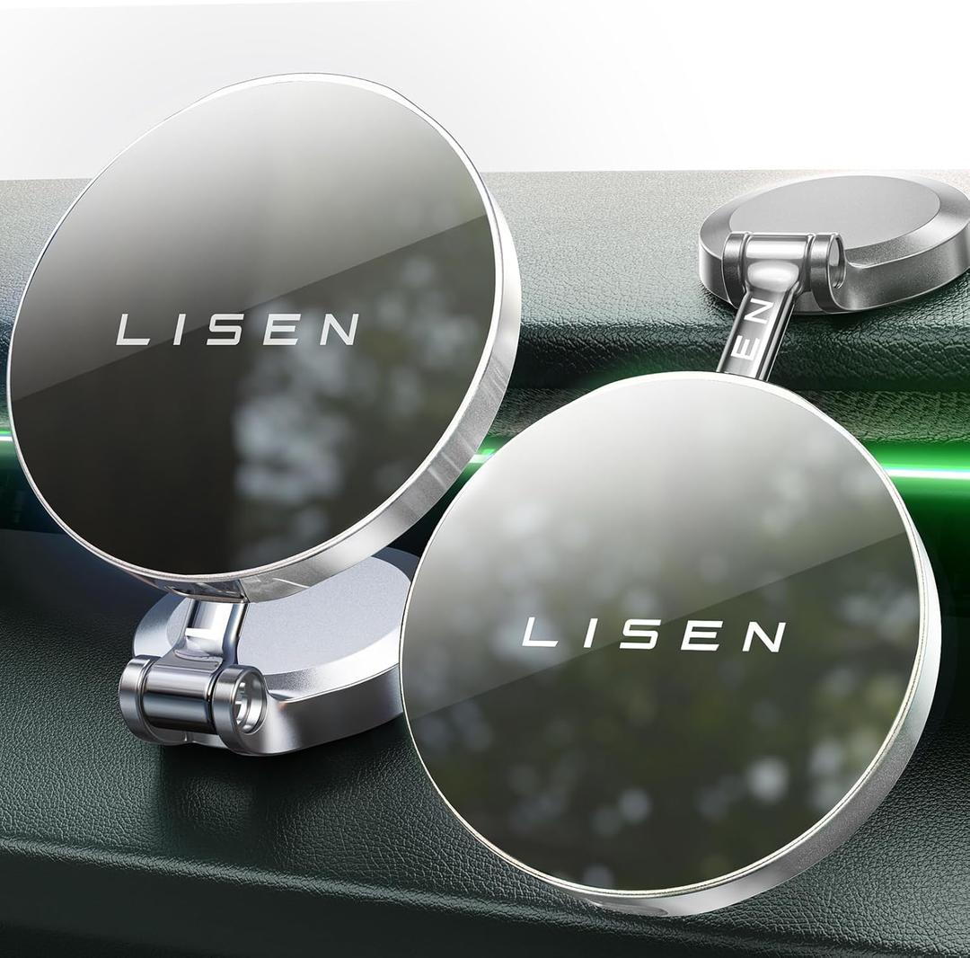 LISEN for iPhone 16 Magsafe Car Mount Charger 15W, [360 Rotation] Ultra Magnetic Car Phone Charger Mag Safe Car Charger, for Dashboard Wireless Car Charger for iPhone 15 14 13 12 Pro Max Plus, Silver