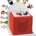 Tonie Shelf Lunette for Toniebox Starter Mounted, Magnetic Wooden Floating Shelves Compatible with Tonie Box Player Figures Storage Tonie Shelvies White