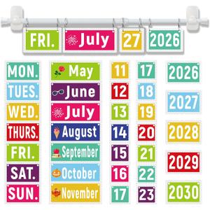 2 x 2-in-1 Magnetic Flip Calendar for Classroom with Optional Adhesive Fixation