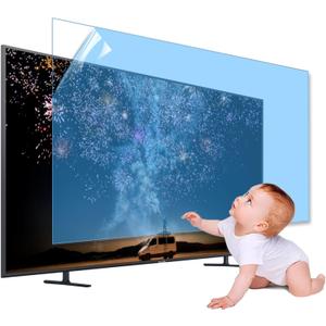 XRRX 43-65 Inch TV Screen Protector, Frosted Matte Anti Glare Outdoor/Indoor Anti Blue Light Dustproof Filter Film, Relieve Eye Strain and Sleep Better, for LCDLED4K OLED / 55in 1221x689mm